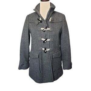 Banana Republic Wool Duffle Coat Toggle Buttons Womens (S) Grey